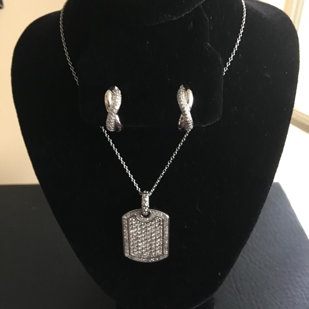 2pc Sterling Silver Necklace & Earring Set